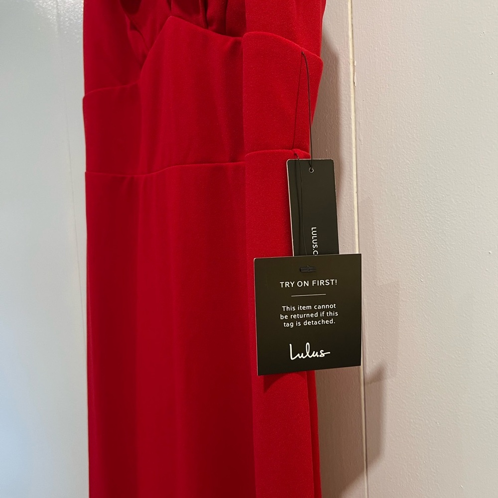 Lulus Red Perfect Opportunity Ruffle Maxi Dress - Small New with Tags - Picture 5 of 16